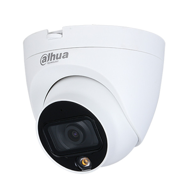 دوربین مداربسته دام آنالوگ داهوا مدل DH-HAC-HDW1209TLQP-A-LED با رزولوشن 2 مگاپیکسل، لنز ثابت 2.8 میلی‌متر، دید در شب رنگی با فناوری Warm Light تا 30 متر و بدنه فلزی ضدآب IP67