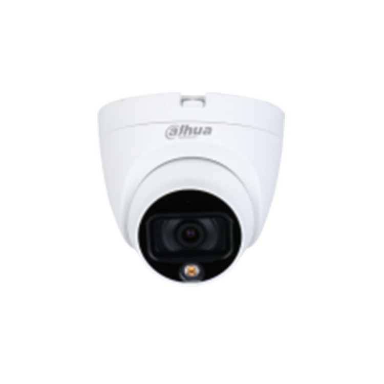 دوربین مداربسته دام آنالوگ داهوا مدل DH-HAC-HDW1209TLQP-A-LED با رزولوشن 2 مگاپیکسل، لنز ثابت 2.8 میلیمتر، دید در شب رنگی با فناوری Warm Light تا 30 متر و بدنه فلزی ضدآب IP67