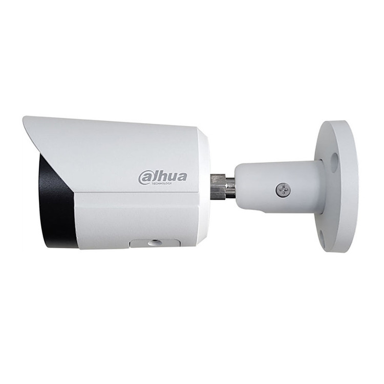 دوربین مداربسته بولت داهوا مدل DH-IPC-HFW2449S-S-LED 4 مگاپیکسل با لنز ثابت 2.8 و 3.6 میلیمتری، دیددرشب رنگی 30 متر، میکروفن داخلی، پشتیبانی از کارت حافظه 256 گیگ، استاندارد حفاظتی IP67، فناوری WDR، HLC، BLC، Smart Motion Detection و POE
