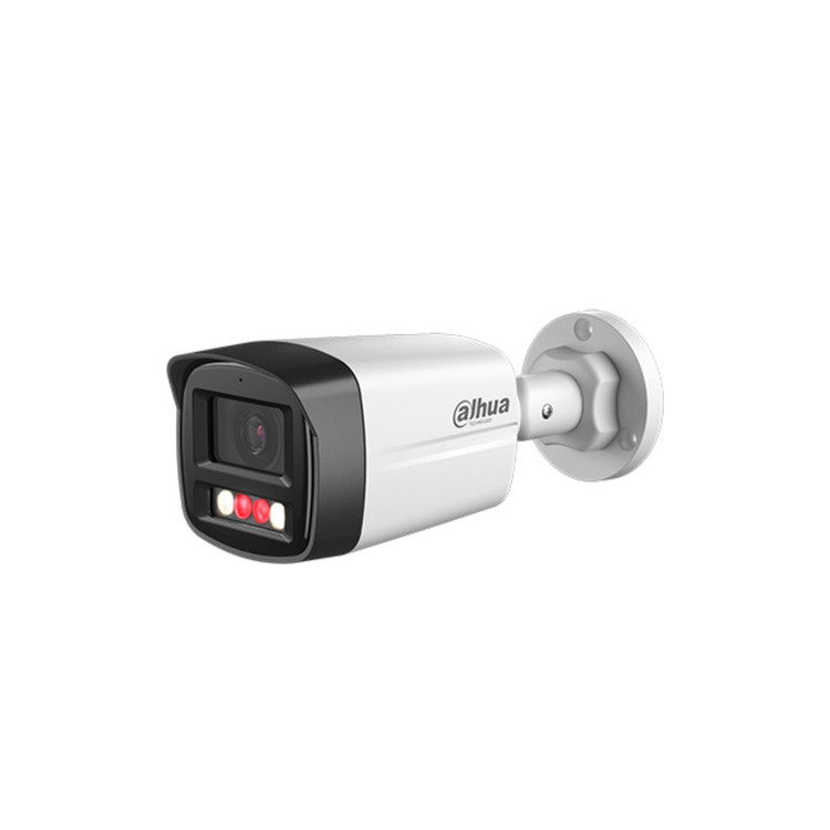 دوربین مداربسته بولت تحت شبکه داهوا مدل DH-IPC-HFW1239TL1-A-IL با حسگر 2 مگاپیکسل، لنز ثابت 3.6 میلیمتری، دید در شب رنگی تا 30 متر، میکروفون داخلی، استاندارد IP67 و پشتیبانی از PoE