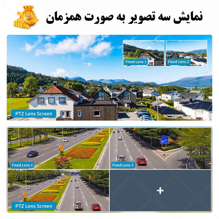 دوربین مداربسته 3 لنز سیم کارتی 3 مگاپیکسل